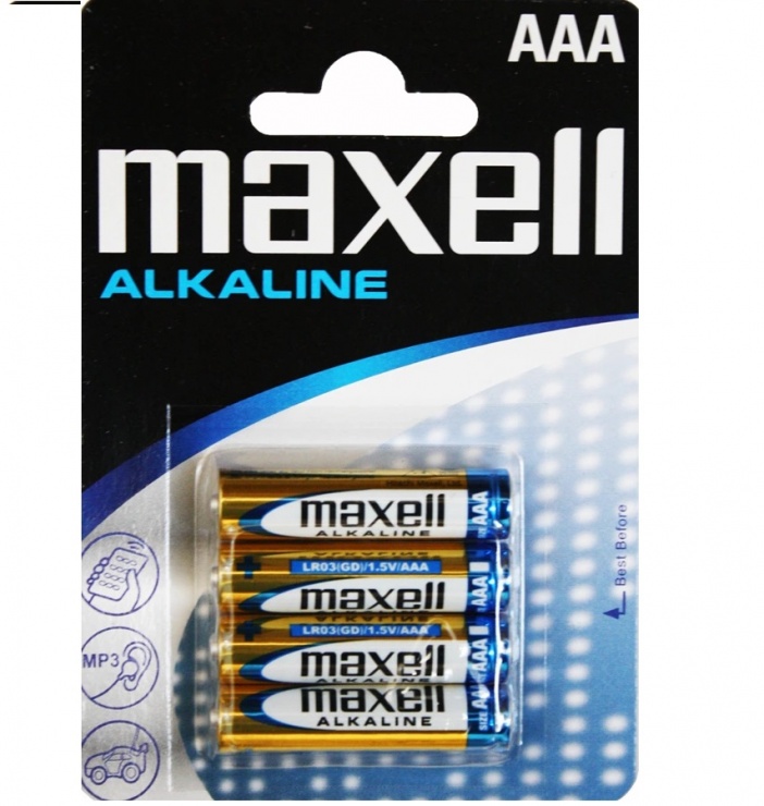 Imagine Blister 4 buc baterie Alcalina AAA LR3, Maxell MN2400